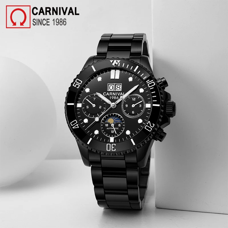 New 2018 Sport Carnival Designer Mechanical Automatic Watch Men Multifunction Waterproof Mens Watches Military Clock Submariner