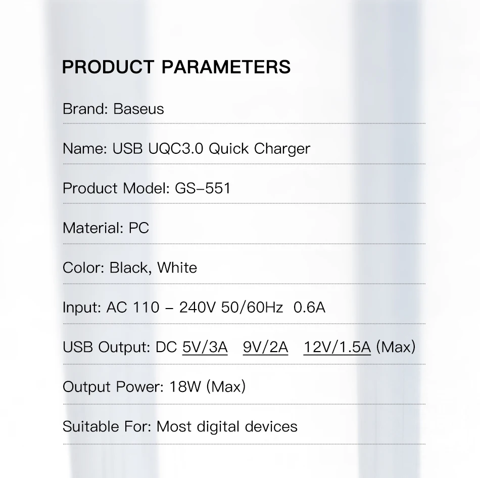 Baseus Quick Charge 3,0 2,0 USB зарядное устройство для iPhone Xiaomi samsung huawei QC3.0 QC быстрое зарядное устройство Turbo настенное зарядное устройство для мобильного телефона