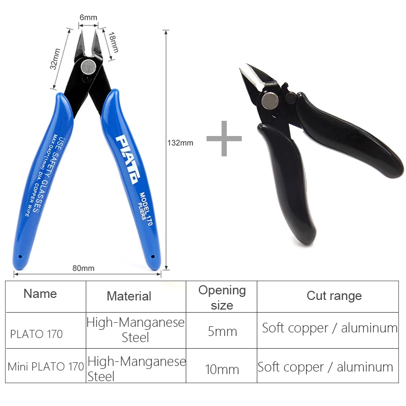 HOEN 1 шт. щипцы, ручной инструмент, практичные электрические кусачки для кабеля, режущие боковые ножницы, плоскогубцы, мини плоскогубцы, ручные инструменты - Цвет: 2pcs 170 mini