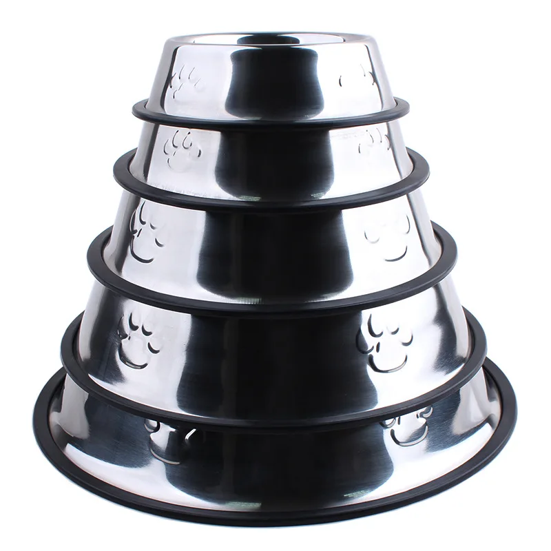 Stainless Steel Dog Bowls Pet Food Storage Container Non ...