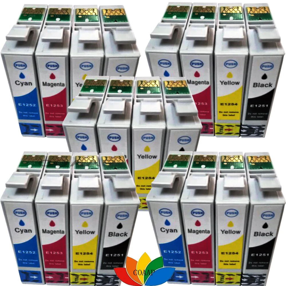 20 упаковок чернил для совместимых Epson 125 T125 T1251 T1252 T1253 T1254 Stylus NX420 NX625 NX125 NX127 NX230