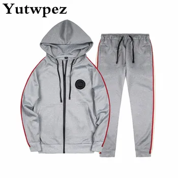 

Two Piece Set Tracksuit Men Casual Spring Autumn Men Sporting Suit Hoodies+Pant Sweatsuit Men Joggers Set Moleton Masculino 2019