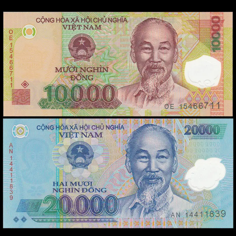 

Vietnam Set 2 PCS/1 PCS ,10000,20000 Dong, 2011-2017, P-119,P-120, Polymer, Asian Collectibles,UNC, Genuine, Original, Banknotes