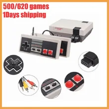 Consolas de jogos portáteis Mini classic video game console NES TV Sistema de Entretenimento de Vídeo Embutido Em 620 Jogos