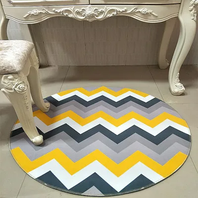 3D геометрические серии круглый ковер спальня кухня коридор, ванная Противоскользящий дверной коврик впитывает влагу украшения дома аксессуары