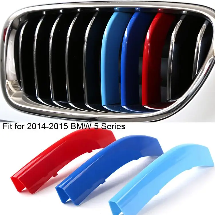 Angelguoguo 3D Car Grille Sport Stripe ABS Decal Sticker fit for BMW 5 Series F10 F18 2014-2015