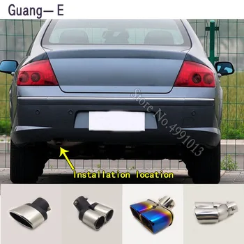 

car stickers body cover muffler exterior back end pipe dedicate exhaust tip tail outlet ornament 1pcs For Peugeot 407 2008-2018