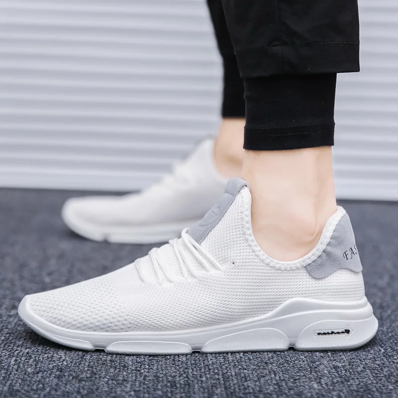 

2018 Autumn Breathable White Shoes Sneakers Men Running Shoes Outdoor Jogging Walking Travel Shoes Lightweight Sports Shoes Male
