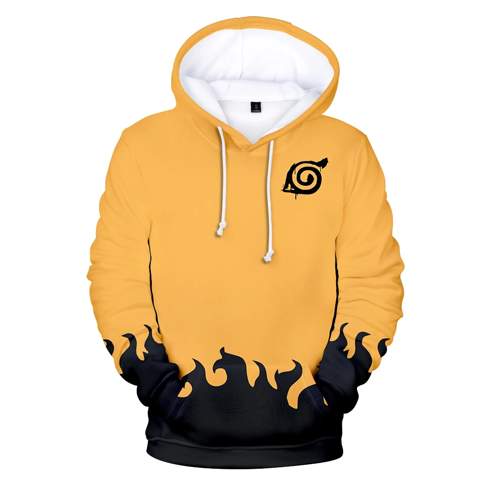  Naruto 3D Hoodies Men/women Fashion Hip Hop Keep Warm Autumn 3D Print Naruto Men's black and white 