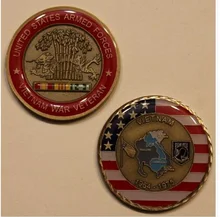1964-1975 United States Armed Forces-VET Army Navy Marine Air Force Coast Guard, Vietnam War Veteran Challenge Coin united states military armed forces full size ribbon us merchant marine expeditionary