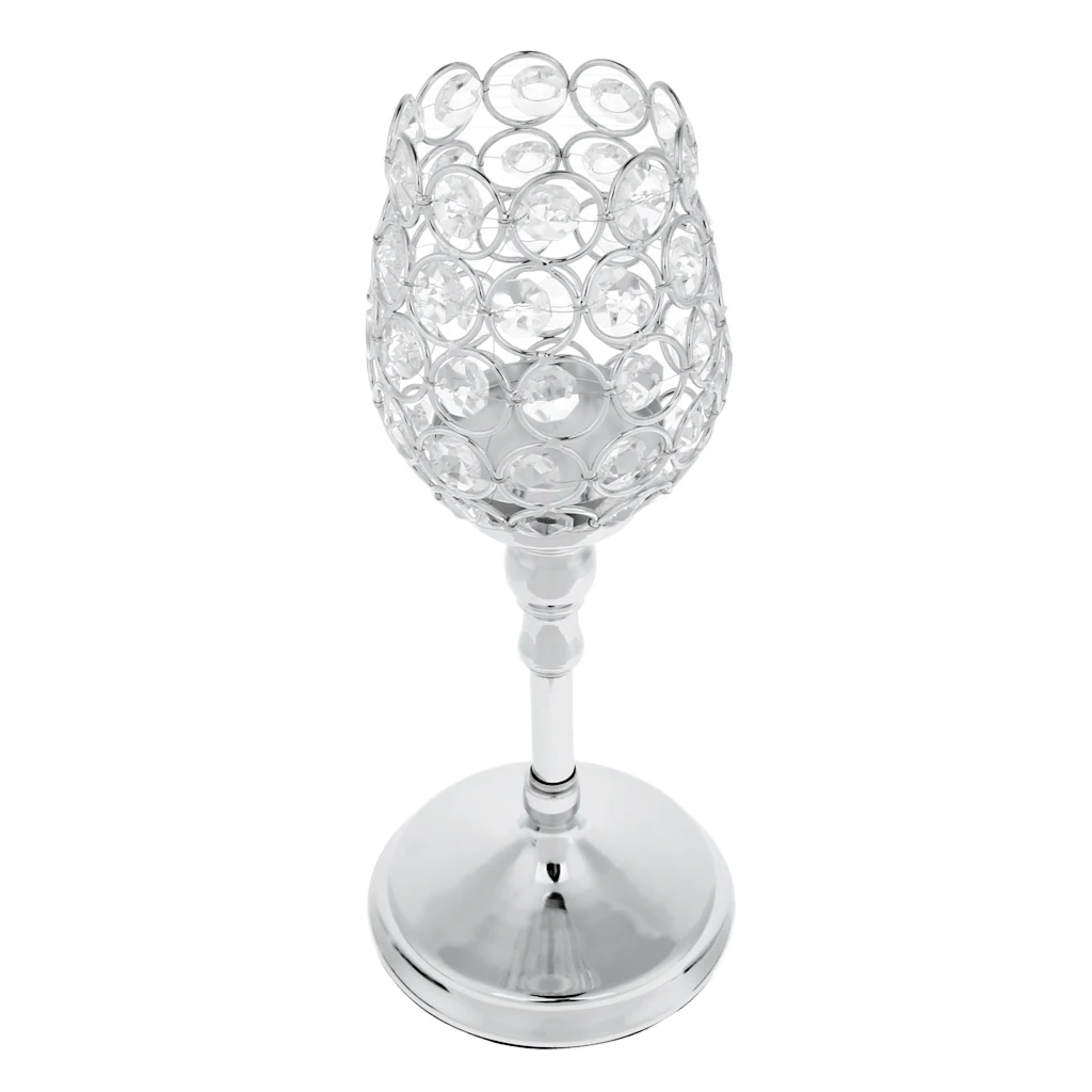 MagiDeal Crystal Tea Light Candleholder Bowl Wedding Window Top 27cm/33cm/38cm for Wedding Holidays Decor