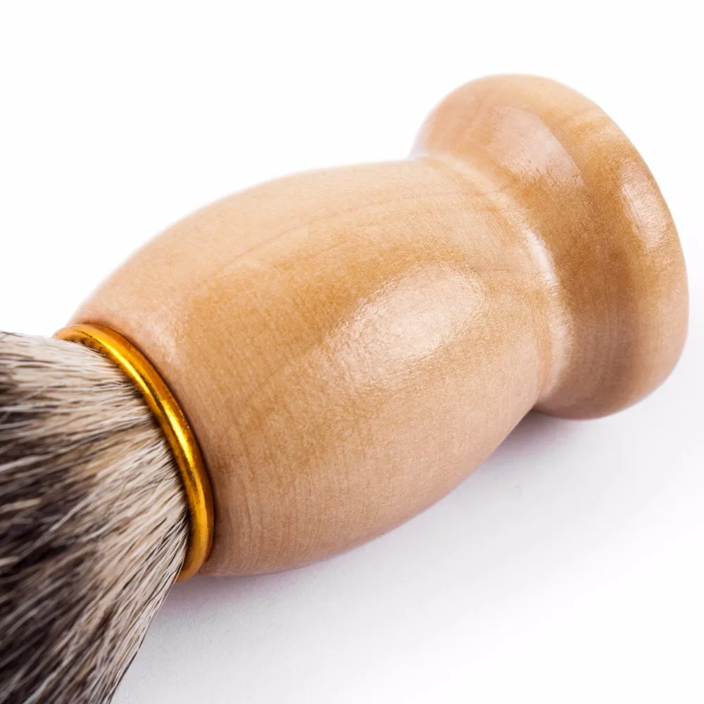 Qshave, Мужская бритва из чистого барсука, бритва, щетка для бритья, для безопасности, прямая Классическая Безопасная бритва, 10,3 см x 4,9 см, коричневого цвета дерева