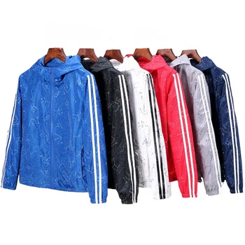 

Women Basic Jackets Coats 2019 Spring Causal Stripe Windbreaker Women's Hooded Jackets Zipper Lightweight Jackets Bomber Famale