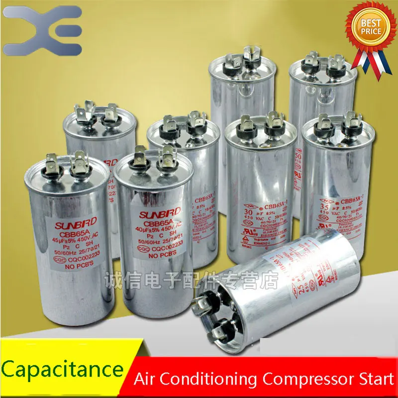 

2Pcs 20/25/30/35/40/45/50/60/75UF Air Conditioning Start Capacitor 30UF Air Conditioning Capacitor Air Conditioning Parts