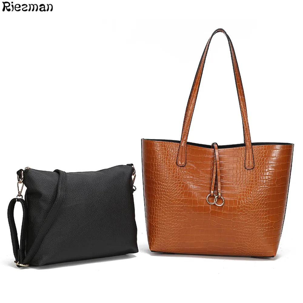 

2019 New Vintage Luxury Shoulder Bag Purse Ladies PU Leather Crossbody Bag Women Bag Set Top-Handle Big Capacity Female Handbag