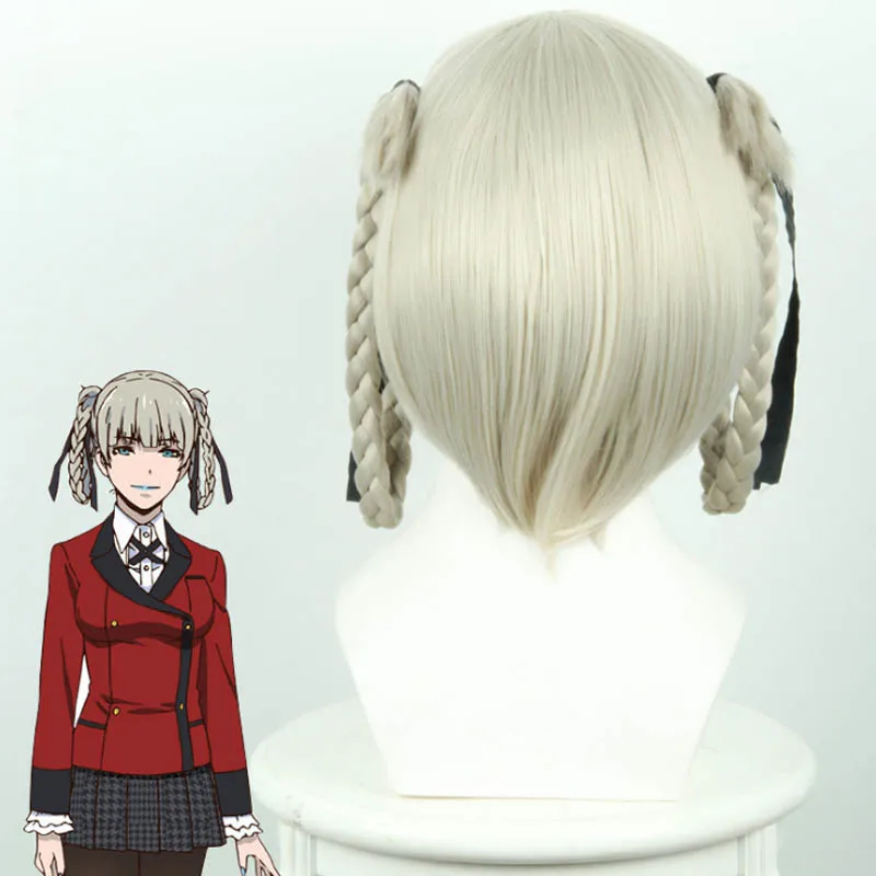 Coshome Kakegurui Compulsive Gambler Cosplay Wigs Jabami Yumeko Momobami Kirari Black Yellow Gray Wig (7)