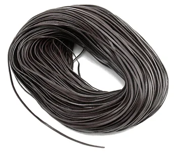 

Cowhide Real Leather Cord for Bracelet Necklace Making, Leather Jewelry Cord, Brown, about 2mm wide, 1mm thick