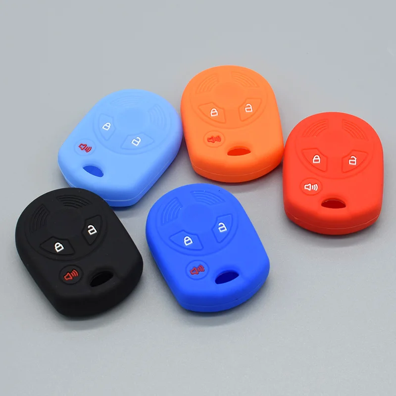 

10 units For Ford F150 F250 F350 F450 F550 Silicone Remote Key Case Fusion Freestyle Explorer Edge Escape 3 Button Smart Key