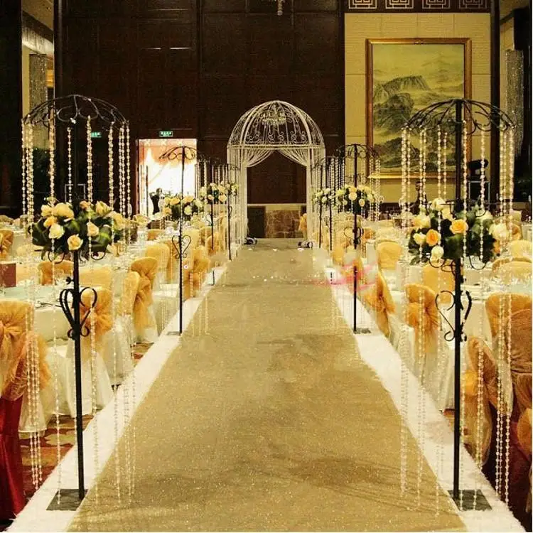 10 M Per Roll Fashion Gold Pearlescent Wedding Carpet T Station