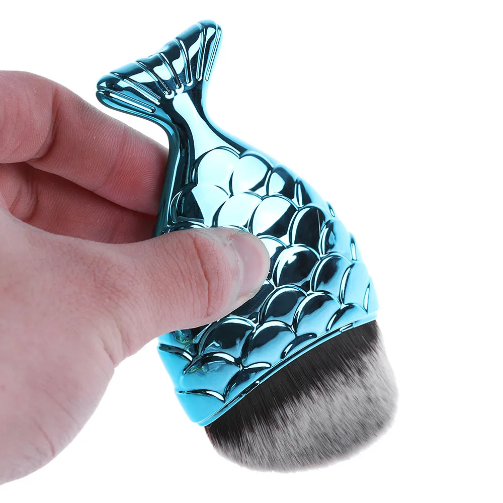 1 PC Pro Cosmetic Fish Scale Makeup Fishtail Bottom Powder Blush Face