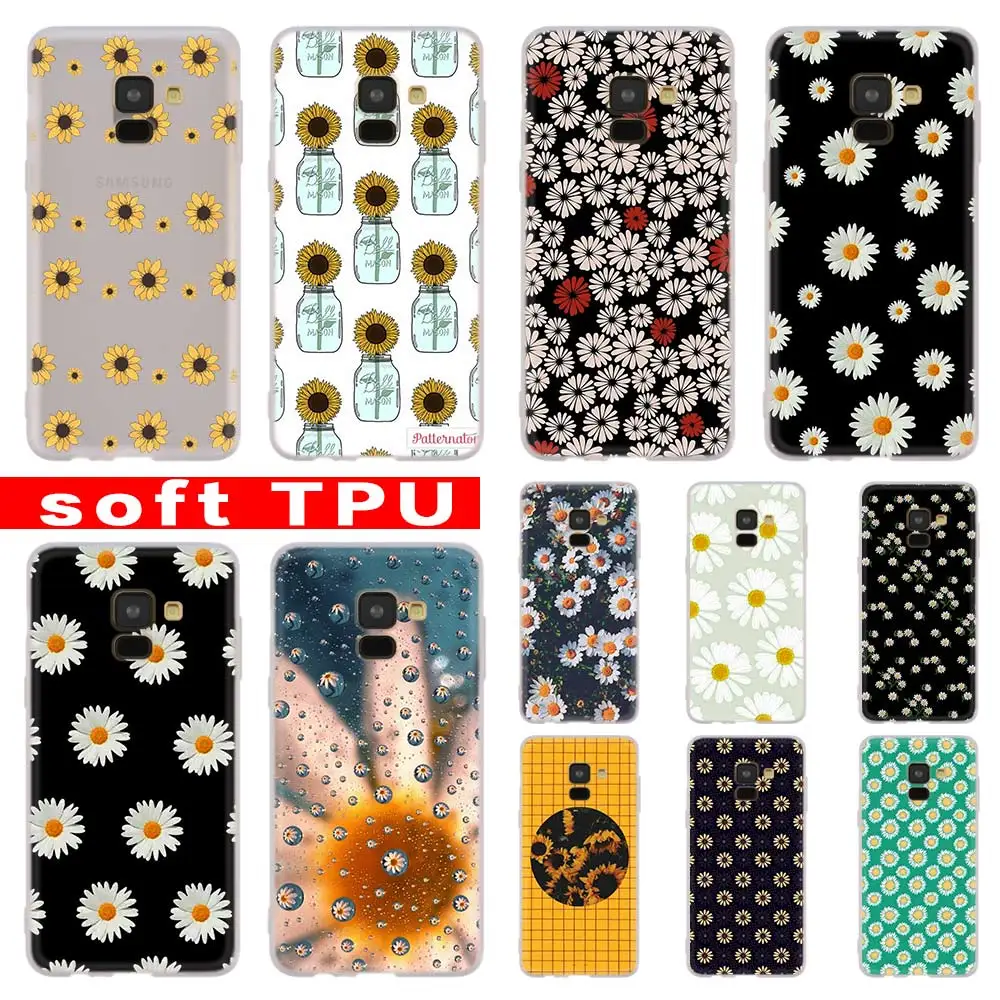3D Cute Summer Daisy Case For Samsung Galaxy A8 A6 Plus A90 A80 A5 A3 A7 2018 2017 2016 A50 A30 A40 A70 A10 Soft | Мобильные