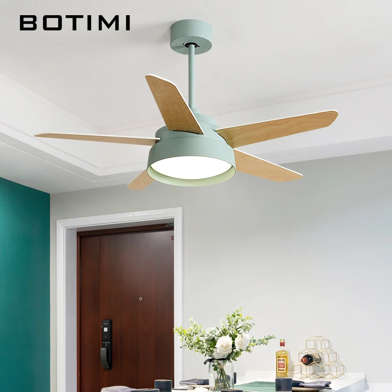 Потолочный вентилятор BOTIMI 220 В для гостиной 42 дюйма потолочный светильник с функцией дистанционного