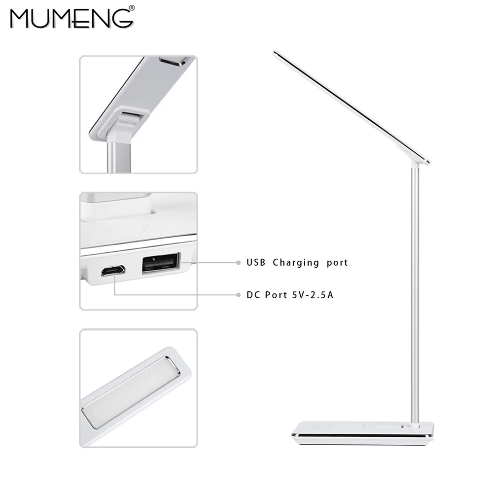 MUMENG LED Настольная лампа ЕС/Великобритания вилка 110 В 220 Беспроводная зарядка с