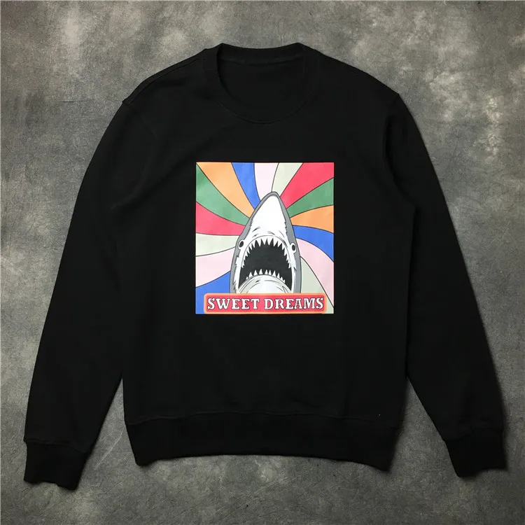 

2018 autumn new fashion arrival sweet dreams shark print sweatshirts jumper for men women designer clothing cotton