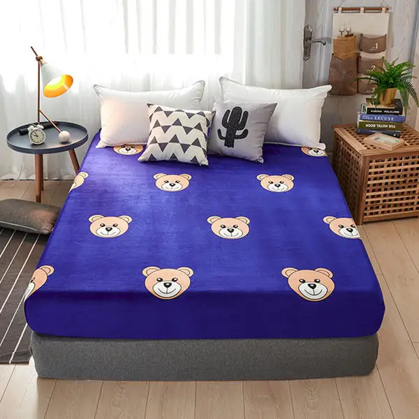 

Cartoon Warm Fleece Flat Sheet Flannel Fitted Bed Sheet Bed Sheets Bed Mattress Cover Bedsheets Sabanas Twin Full Queen King