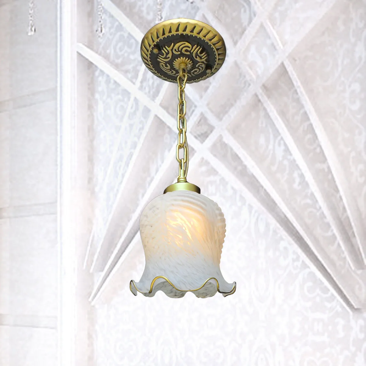 

Fashion rustic pendant light single pendant light aisle lights beige