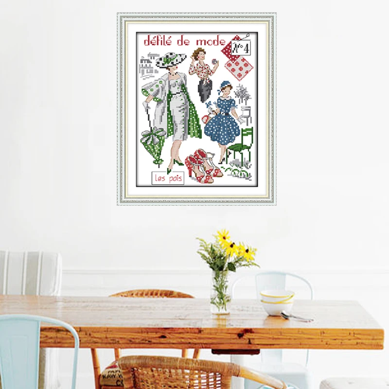 Happy Sunday,Fashion models, Cross Stitch Embroidery Set, Printed Embroidery Set,Needlework, embroidery cross stitch patterns (2)