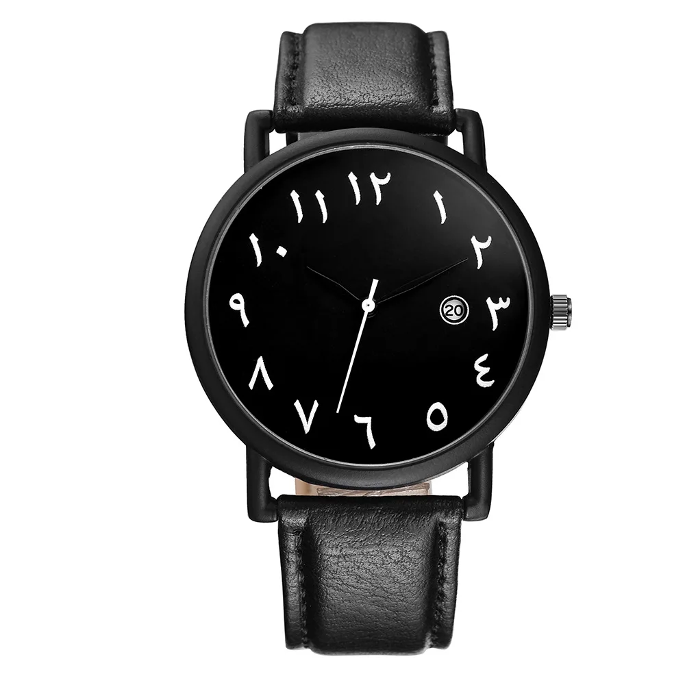 

BAOSAILI Arab Numbers Scales Men Watch Fashion Casual Calender Quartz Watches White Black Leather Wristwatch Relogio Masculino
