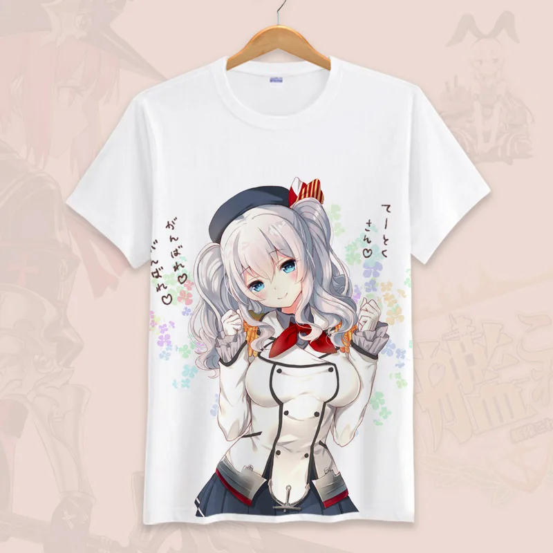 

Anime Kantai Collection Cotton tee shirt short sleeve mens t-shirt casual tshirt cartoon print Unisex t shirt cosplay costume