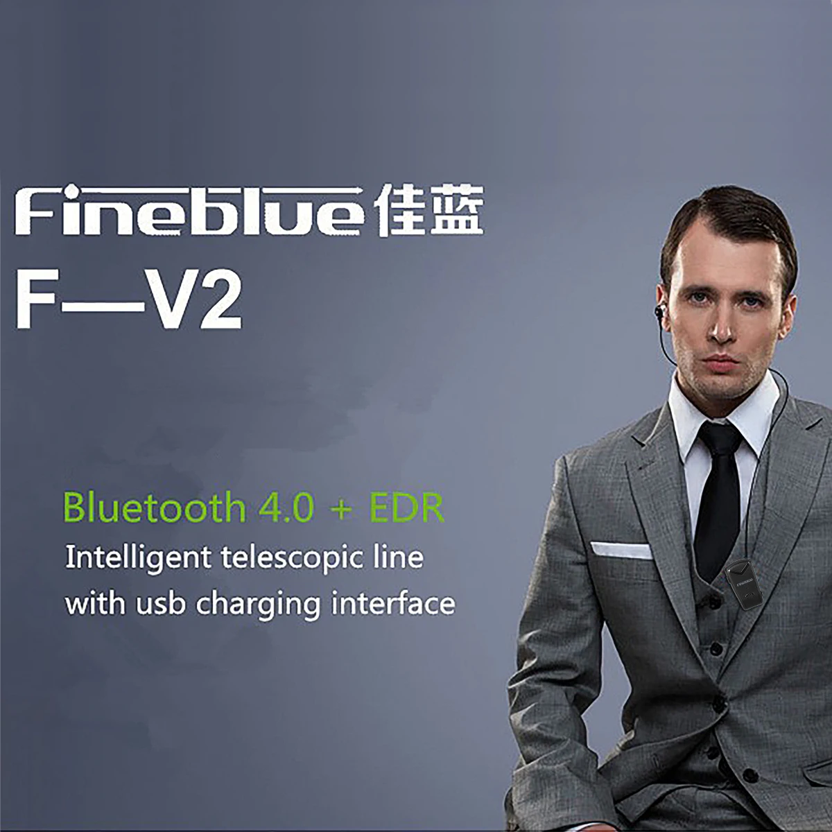 Fineblue F-V2 Bluetooth V4.0 держатель для наушников-на Беспроводной Стерео Выдвижной держатель для iPhone, iPad, Android Смартфон ноутбук