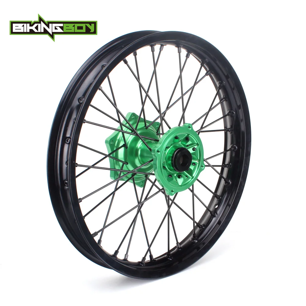 Задний обод колеса BIKINGBOY для мотокросса 18 &quotMX зеленый втулка с 36 спицами Kawasaki KX125