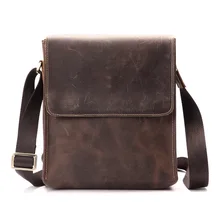 Genuine Leather Messenger font b Bag b font for font b Men b font Crazy Horse
