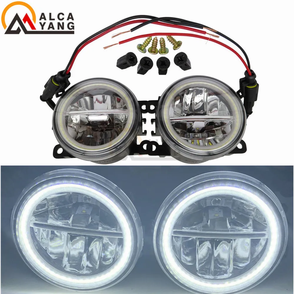 

12V DRL Fog Lamps Lighting LED Lights For Mitsubishi Outlander L200 Pajero Grandis Galant 2003-2015 Car Styling Angel Eye