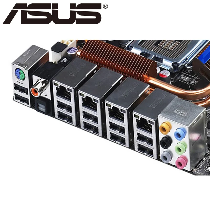 Asus P5Q Премиум настольная материнская плата P45 Socket LGA 775 для Core 2 Duo Quad DDR2 16G UEFI ATX биос оригинальная б/у материнская плата