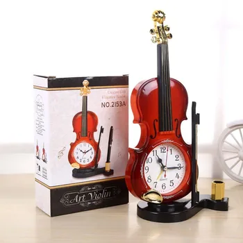 

Creative Violin Alarm Clocks Portable Pointer Digital Alarm Clocks Kids Bedroom Clock Students desktop Clock reloj despertador