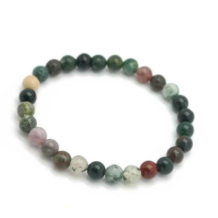 

Natural 8mm Gorgeous Indian Healing Crystal Stretch Beaded Bracelet Unisex