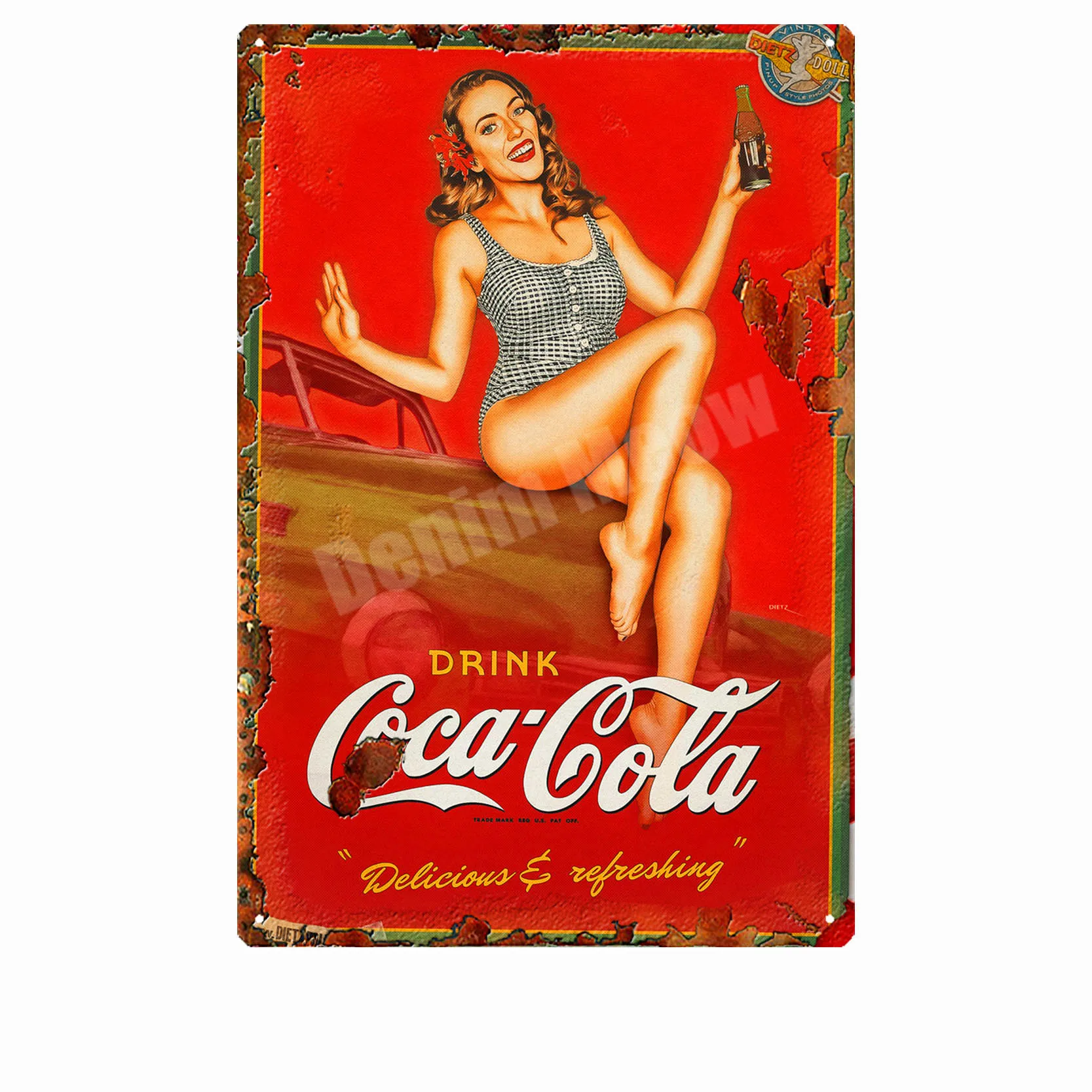 Coke Cola Poster Cold Drinks Metal Tin Signs Vintage Bar Decoration Sexy Girl Plaque Pub Club Cafe Shop Home Wall Decor MN126