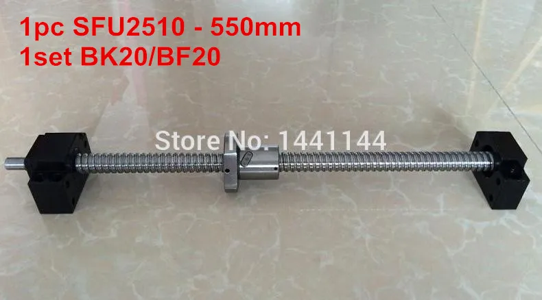 

SFU2510 - 550mm ballscrew + ball nut with end machined + BK20 BF20 Support