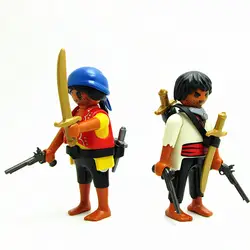 Горячие Playmobil набор Пираты человеческих фигур фигурки строительных блоков виниловые куклы комплекты Рождественский подарок игрушки для