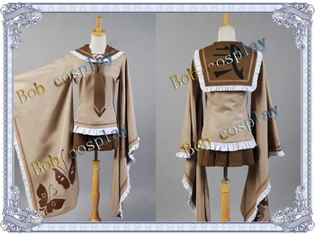 

free shipping VOCALOID Senbonzakura Hatsune Miku Kagamine Rin Light Brown Uniform Anime cosplay costume customized