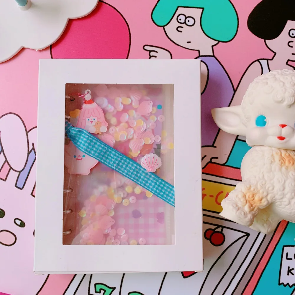 Kawaii Pink Bling A6 спиральная записная книжка со свободными листьями еженедельник