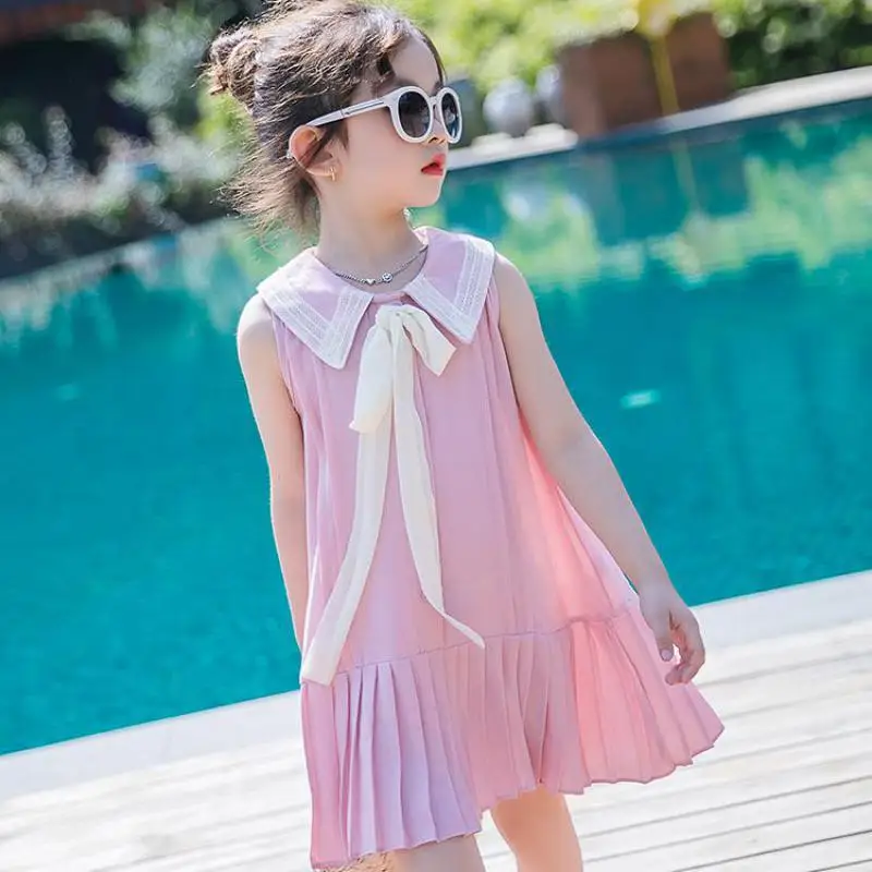 

2019 Baby Kids Girls Lace Dresses Summer Costume Sleeveless Princess Dresses Children Clothing Kids Clothes 12 14 Years Vestidos