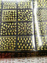 30 листов/серия 3D красочные золото ногтей Стикеры s украшения передачи Винтаж ногтей Книги по искусству Стикеры наклейки для ногтей Книги по