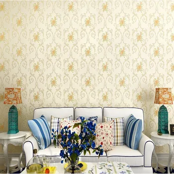 

Romantic Fresh Pastoral European Style Wallpaper Bedroom Living Room Wedding Room Non-woven Pink Flower Wallpaper