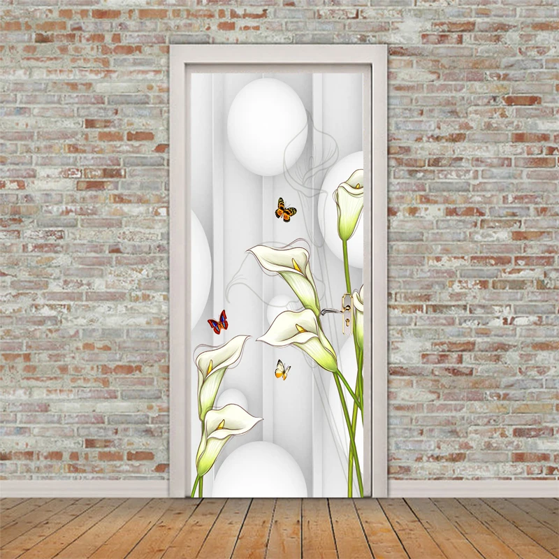 

3D simulation flower decoration stickers DIY door stickers waterproof can remove door stickers wholesale foreign trade stickers