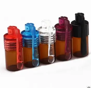 

Snuff Bottle with snuff Spoon lid snorting snoter easy container ,120pieces/lot -free shipping